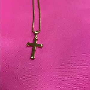 14k gold cross necklace and chain